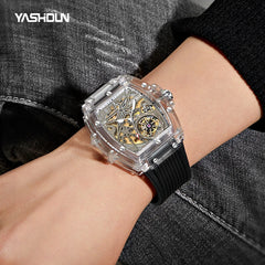 Automatic Mechanical Watch for Man Business Watch Double Side Hollows Skeleton Transparent Mechanical Men's Watch