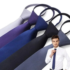 Men's Luxury Noble Necktie for Wedding Party Business Formal Suits Fashion Convenient Pre-tied Zipper Ties Narrow Necktie Gifts