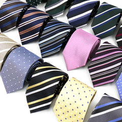 60 Styles Men Tie 8cm Business Daily Wear Luxury Neckties Classic Striped Gravata For Men Fit Wedding Workplace Suit Accessories