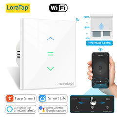 7th Generation Tuya Smart Life Roller Shutter Touch Panel Switch Percentage Remote Control Timer Work Google Assistant Alexa