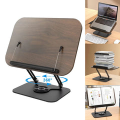 Multifunctional 360° Swivel Foldable Textbook Stand Adjustable Aluminum Alloy Reading Stand With Spring Clip For Laptops, Tablet