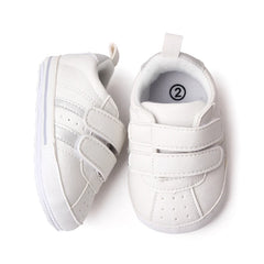 White Baby Shoes Boy Girl Double Slash Casual Sneakers Anti-slip Infant Kids Sport First Walkers