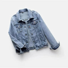 Ladies Denim Jacket 2025 Spring Autumn Fashion Long-Sleeve Women  Cowboy Outerwear Elegant Single-Breasted Female Jeans Coat