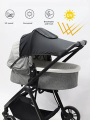 Baby stroller sunshade has UV protection, windproof, sunshade, waterproof functions, outdoor travel baby stroller accessories