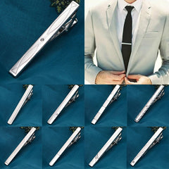 Men Wedding Necktie Tie Clasp Clip Quality Tie Collar Pin Crystal Business Corbata Necktie Clip Gentleman Silver Color Tie Pin