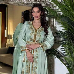 Eid Muslim Abaya for Women Party Dresses Jalabiya Embroidery Abayas Kaftan Islam Vestidos Arab Long Robe Ramadan Morocco Dubai