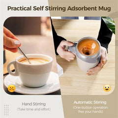 2Pcs Self Stirring Coffee Mugs Automatic Adsorbent Mugs Rechargeable Electric Mixing Cups Stainless Steel Rotating Travel Cups