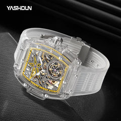 Automatic Mechanical Watch for Man Business Watch Double Side Hollows Skeleton Transparent Mechanical Men's Watch