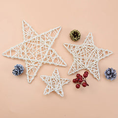 Artificial Star Wreath Plant Wedding Decorative Christmas Holiday Ornament Rattan Garland Door Hanging DIY Gift Home Decorations