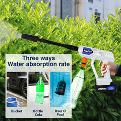 Rechargeable jet washer, portable high-pressure car wash, 6-in-1 nozzle, for garden, windows, cars and motorbikes