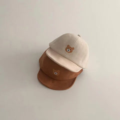 Cartoon Bear Baby Baseball Caps Solid Color Curly Brim Toddler Sun Visor Hats For Boy Girl Korean Casual Kids Baseball Cap 어린이모자