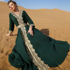 Muslim Women Dress Arabic Abaya Arab Dubai Abaya Kaftan Appliques Islam Maxi Vestidos Turkey Robe Islamic Clothing Eid Dresses