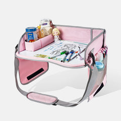 Baby Kids Car Seat Travel Portable Drawing Board Waterproof Safety Seat Play Snack Draw Table Organizer Storeage Table