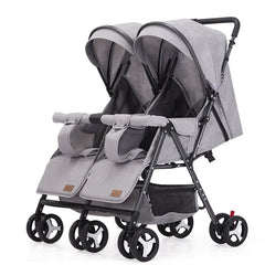 Lightweight Portable 4-in-1 Twin Baby Elevator Stroller Double Shock Absorber Foldable Trolley with Plastic Frame Kids' Two-Way