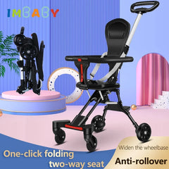 IMBABY Baby Stroller Portable Folding Travel Cart Suitable  All Seasons With Two-Way Seat Safety For Newborns And Safety