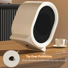 Electric Desktop Heater Quick Heat Vertical Space Heater Two-Speed Portable Energy Saving Heater Fan for Home Office Bedroom