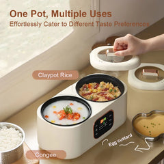 Multifunctional Dual-Pot Electric Cooker Smart Household Rice Cooker Hot Pot Steaming Stew Soup Timer Appointment Keep Warm 220V