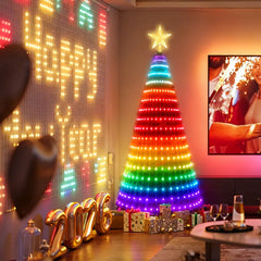 Christmas Tree Lights, RGBIC 400LED Smart Fairy String Lights with Top-Star Decor, Addressable Xmas Lights for Indoor Outdoor