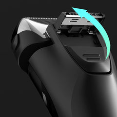 Kemei Washable Wet & Dry Electric Shaver For Men Face Beard Electric Razor Rechargeable Head Bald 3-Blade Shaving Machine System