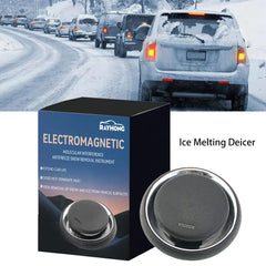 New Electromagnetic Ice Melting Deicer Molecular Portable Car Antifreeze Tools Round Solar Power Supply Snow Remover for Winter
