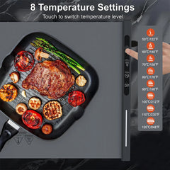 Electric Warming Tray Food Warmer Mat with 8 Tem Setting Foldable Fast Full Surface Heating Plate Electric Food Warming Tray