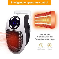 Portable Electric Heater Mini Radiator Plug in Wall with Remote Control Fast Heating Hand Warmer for Room Office Desk Use