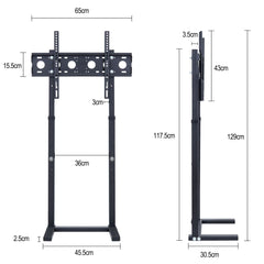 Tall TV Floor Stand Height Adjustable TV Mount Bracket for 32-65 Inch LED LCD Loading Weight 40KG