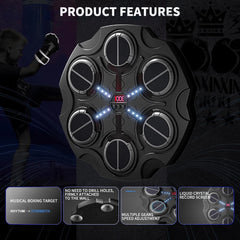 Bluetooth Music Boxing Target Boxing Machine Home Fitness Boxing Wall Target Adult Children Home Boxing Trainer Device