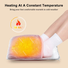 Foot Warmer Winter Electric Foot Heating Pad Soft Flannel Washable