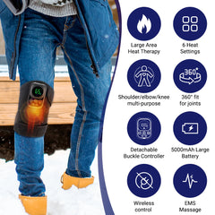 3 in 1 Shoulder Knee Eblow Heated Vibration Knee Massager Pad for Joint Pain Relief Health Care Shoulder Arthritis Support Belt