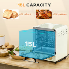 15L Mini Oven Countertop Oven and Grill with 60-230℃ Adjustable Temperature