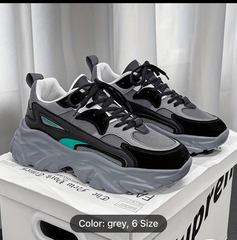 Men's Trendy Street Style Chunky Shoes, Comfy Non Slip Casual Lace Up Sneakers For Men's Outdoor Activities