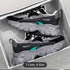 Men's Trendy Street Style Chunky Shoes, Comfy Non Slip Casual Lace Up Sneakers For Men's Outdoor Activities