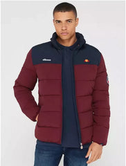 Mens Ellesse Jacket Nebula Padded Burgundy Jacket