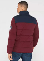 Mens Ellesse Jacket Nebula Padded Burgundy Jacket